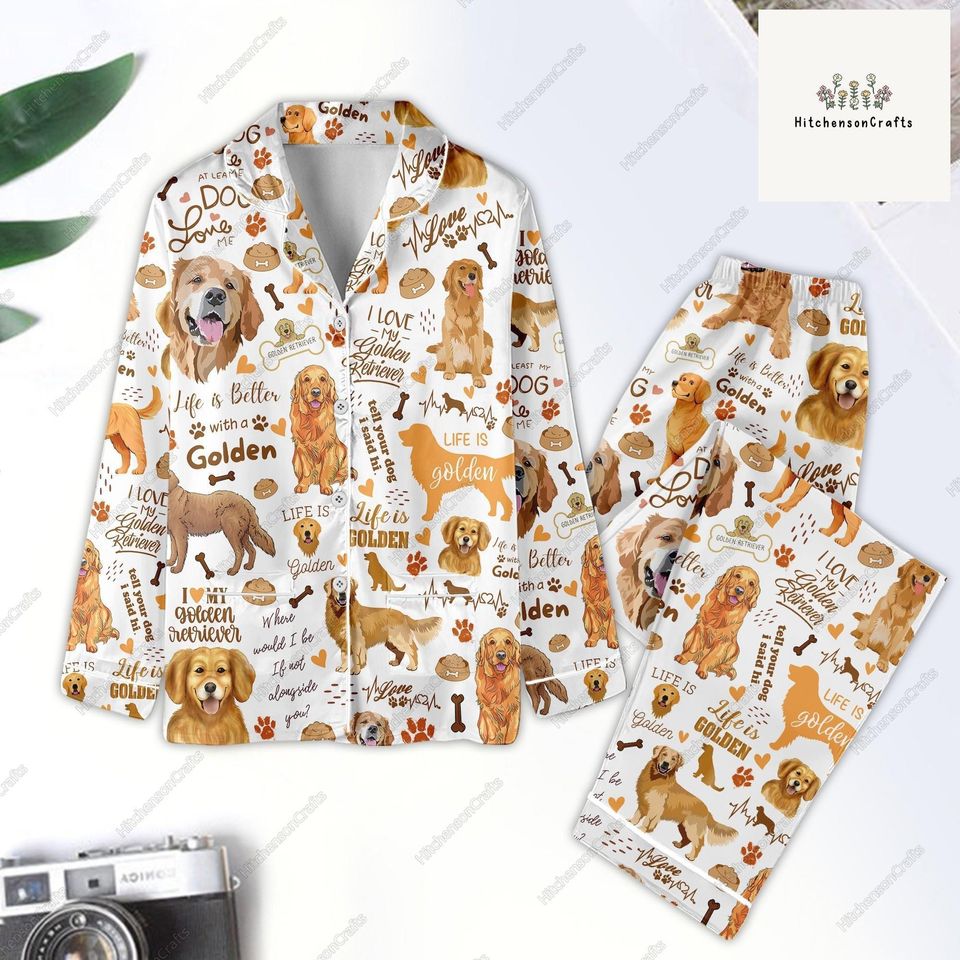 Golden Retriever Pajama Set, Golden Retriever Pajamas