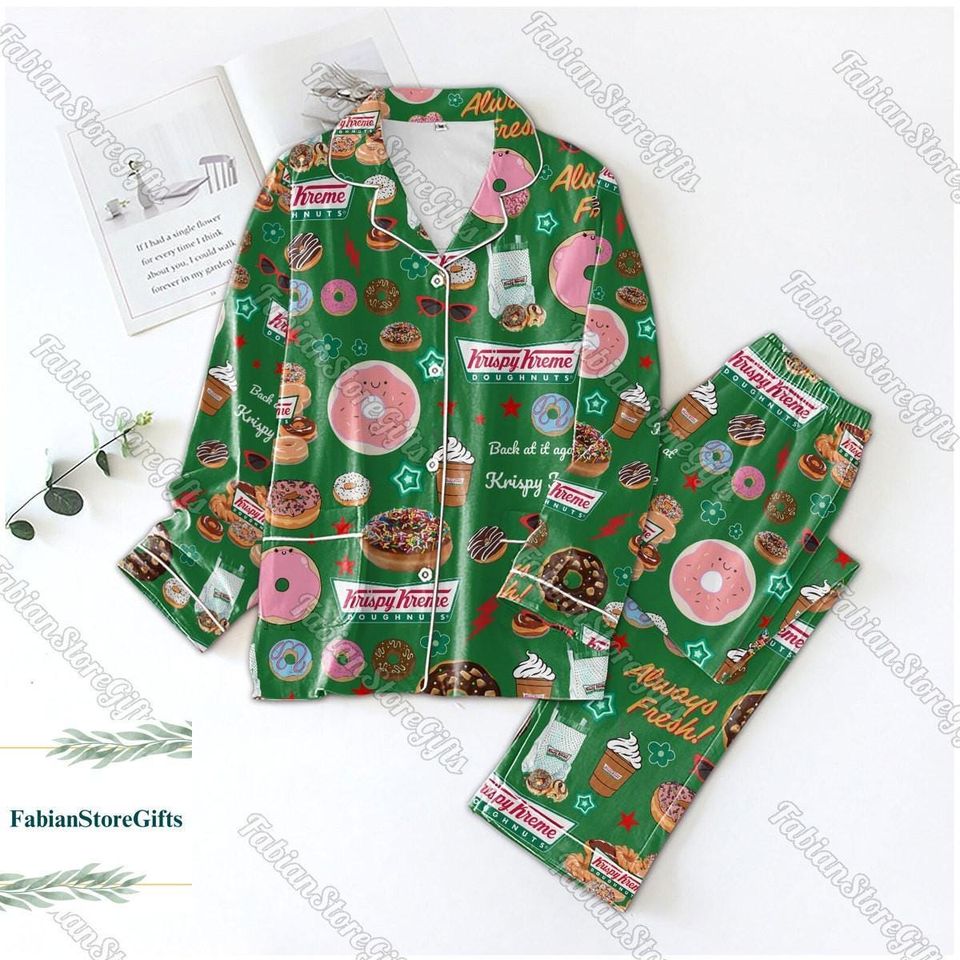 Halloween Krispy Kreme Pajama Set, Krispy Kreme Pajama Pants, Krispy Kreme Pajama