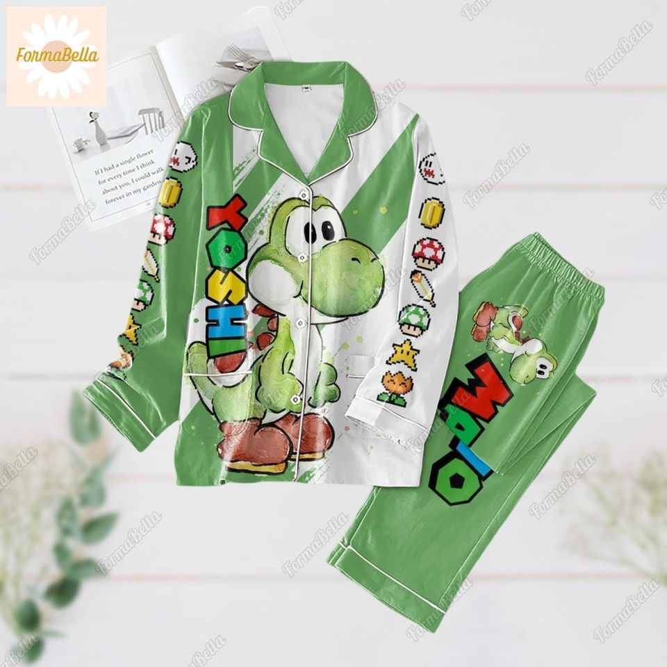 Halloween Yoshi Mario Pajama Set, Supper Mario Pajamas