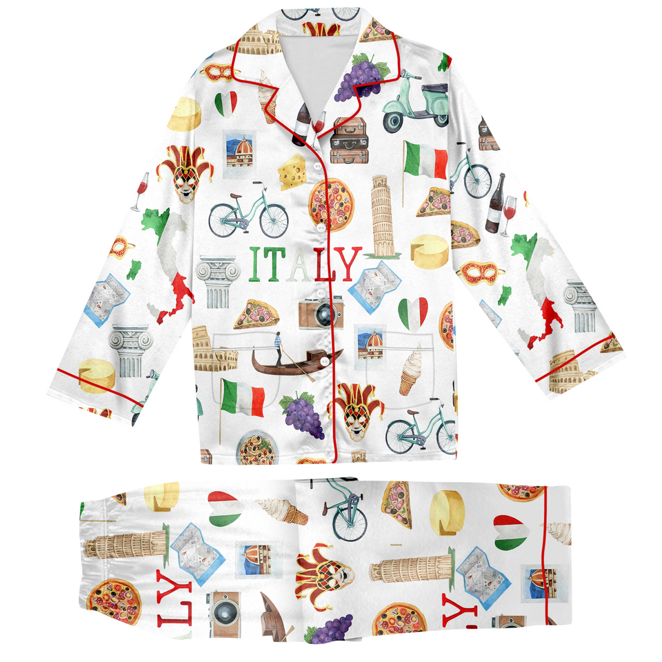 Italy Roma Travel Pajama Set, Italy Pajama Pants