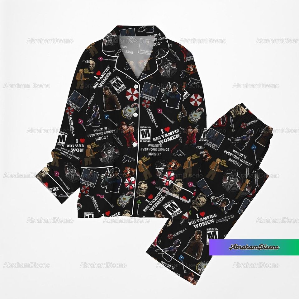 Resident Evil Pajamas, Umbrella Corporation Women Pajamas, Raccoon City Bridesmaid Pajama Set