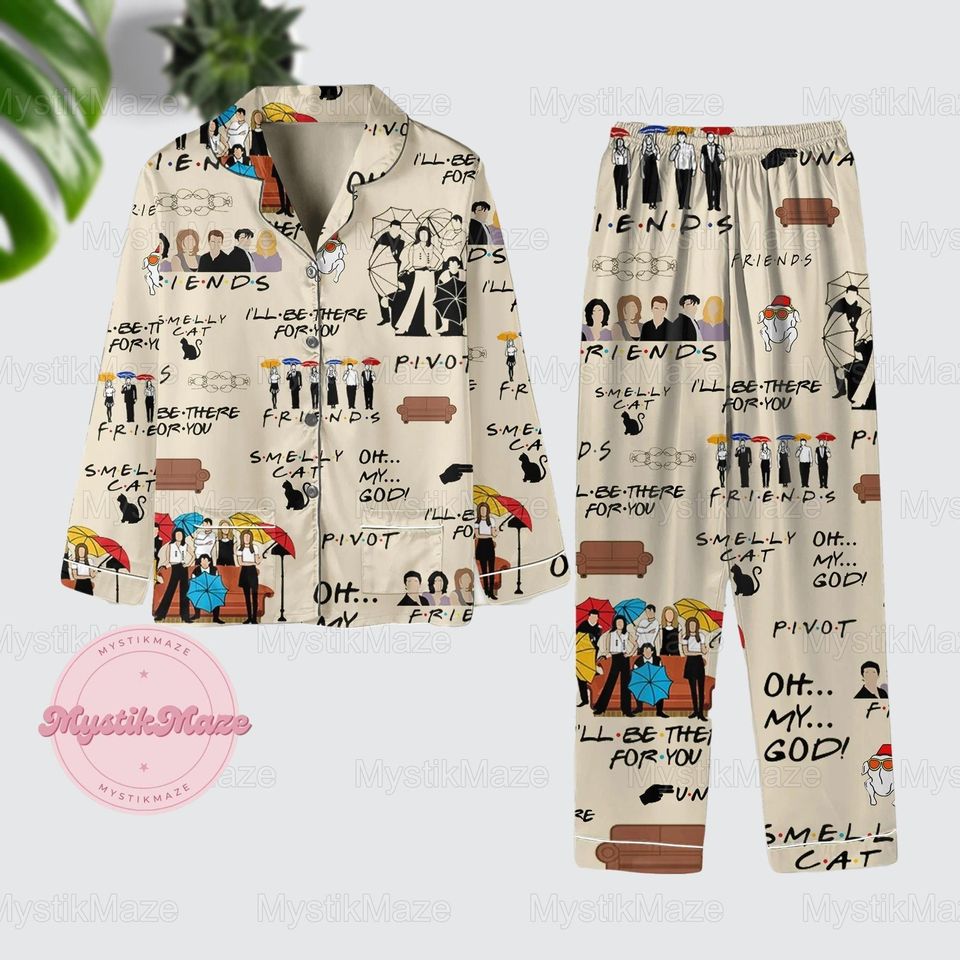 Friends Pajama Set, Friends Pajama Family, Friends Womens Pajamas