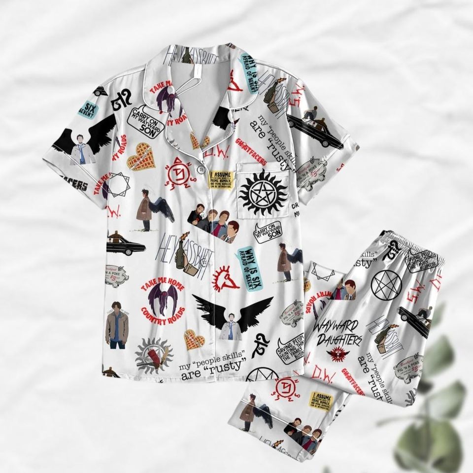 Supernatural Pajama Set, Supernatural Shirt, Supernatural Holiday Pajamas