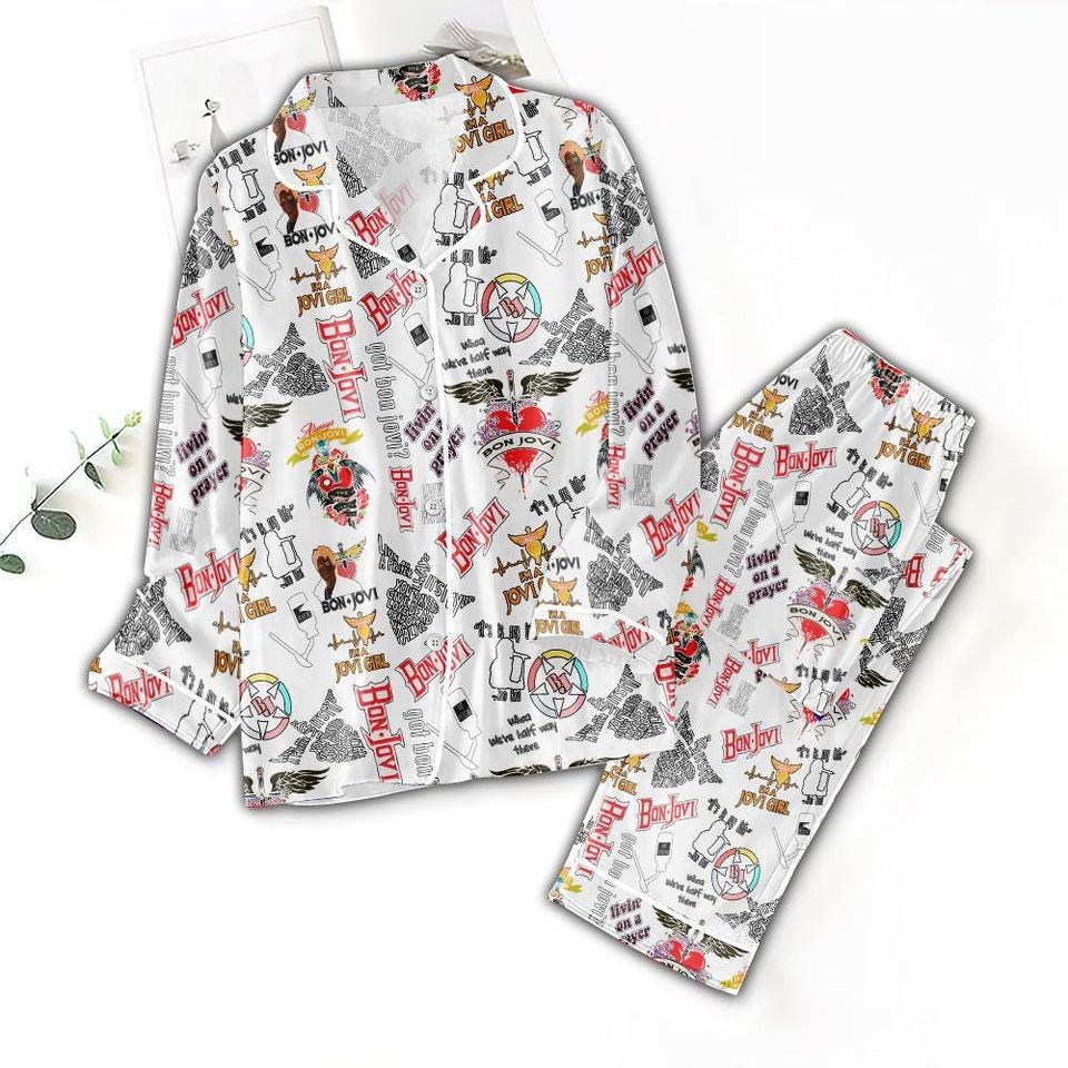 Bon Jovi Pajamas, Bon Jovi Rock Band Pajamas, Jon Bon Jovi Pajama Set