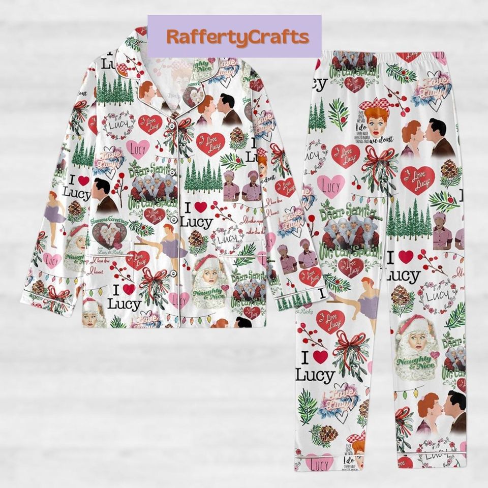 I Love Lucy Pajama Set, I Love Lucy Santa Pjs 