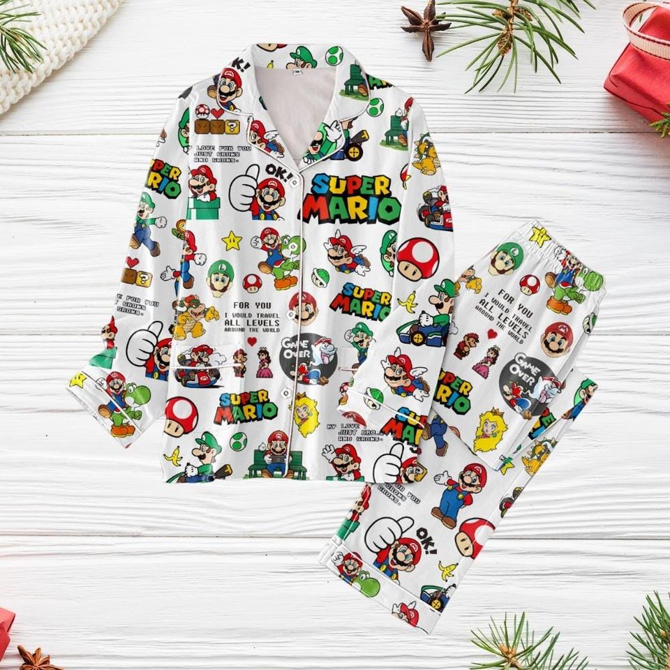 Super Mario Holiday Pajama Set, Super Mario Characters Pajama Set