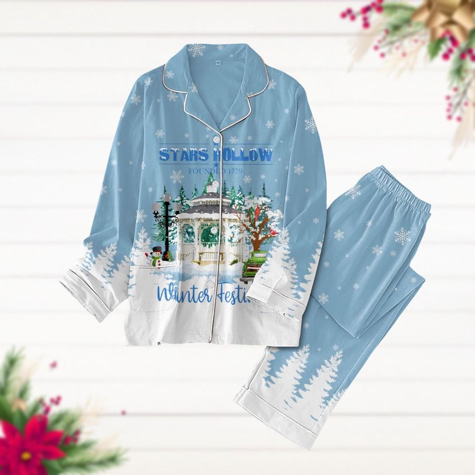 Star Hollow Pajama Set, Gilmore Girls Holiday Pajamas, Tv Series Pajama Set