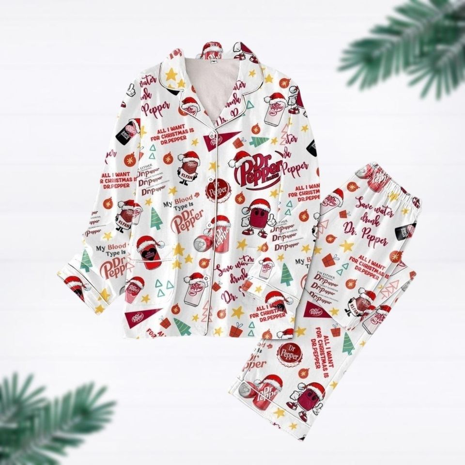 Dr Pepper Pajama Set, Dr Pepper Holiday Pajama Set, Diet Dr Pepper Pajama Set