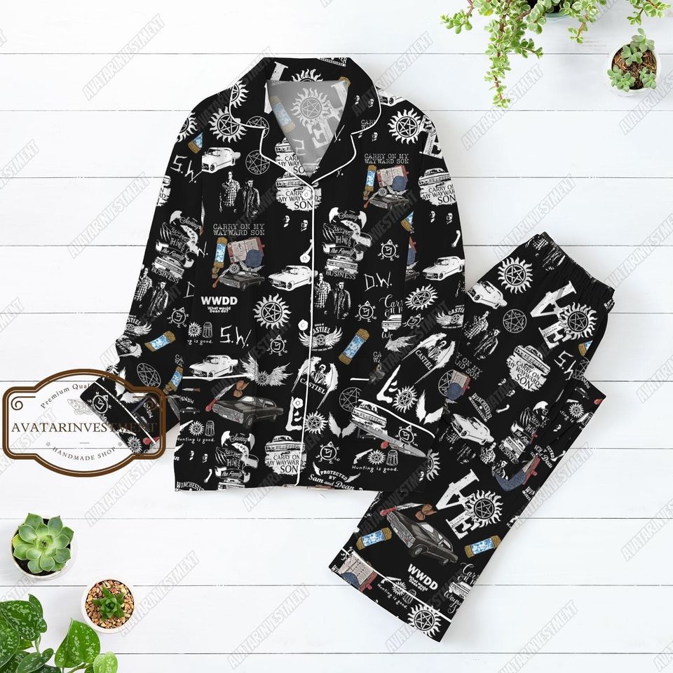 Supernatural Pajama Set, Supernatural Shirt, Supernatural Pajamas