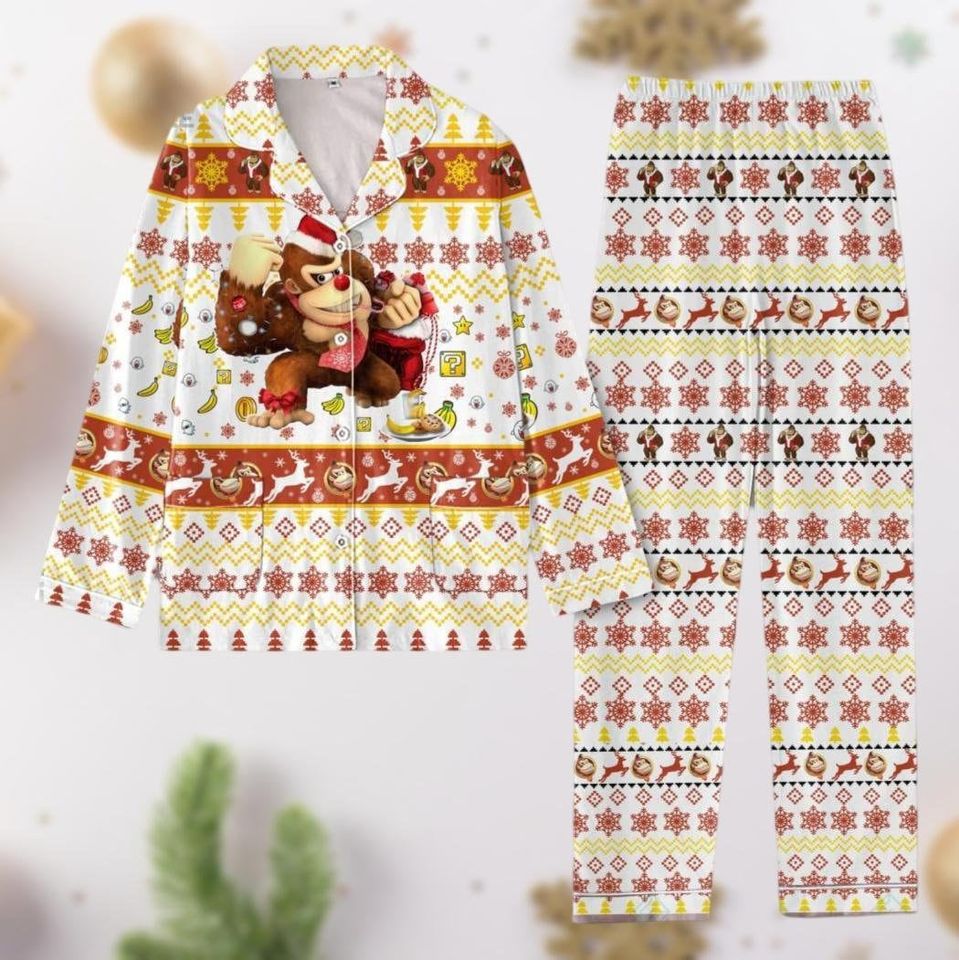 Donkey Kong Pajama , Donkey Kong Santa Holiday Pajama Set