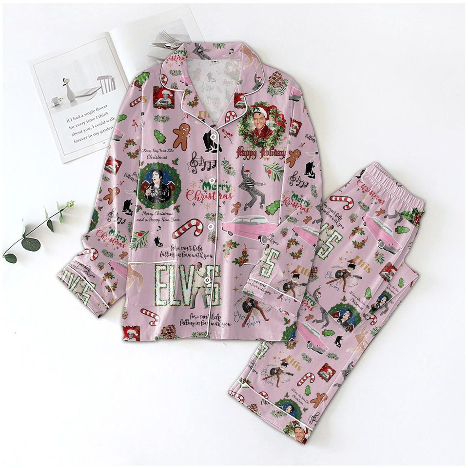 Elvis Presley Pajama Set, Elvis Presley Shirt, King Of Rock And Roll Pajama Set