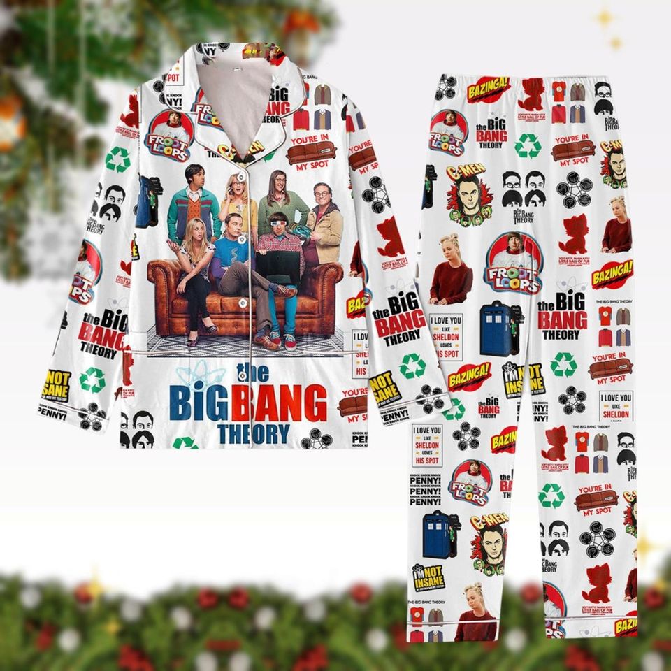 The Big Bang Theory Pajamas, Bazinga Sheldon Xmas Polyester Pajama Set