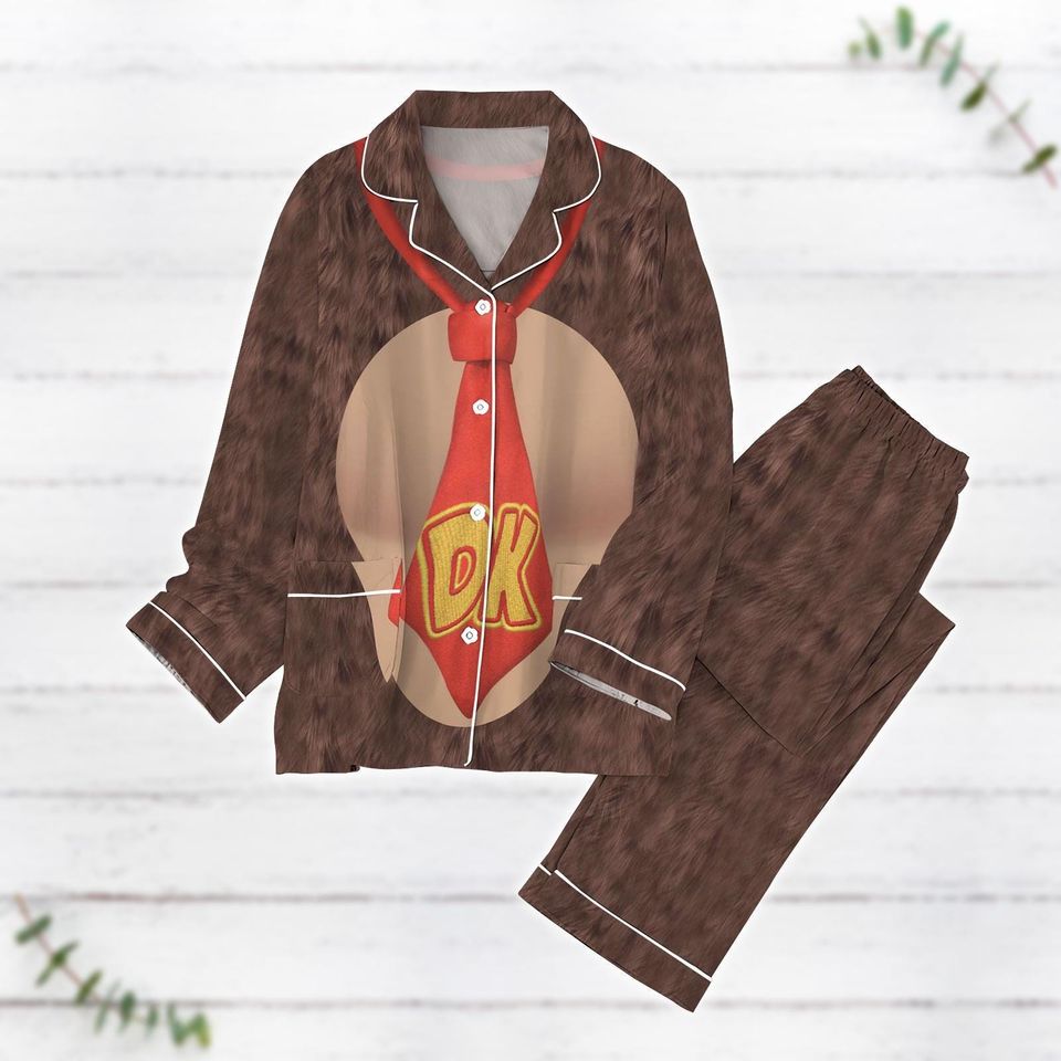 Donkey Kong Pajama Set, Video Game Shirt, Donkey Kong Cosplay Costume