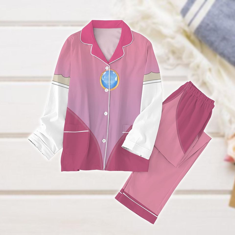Princess Peach Cosplay 3D Shirts, Princess Peach Costume Pajama Set