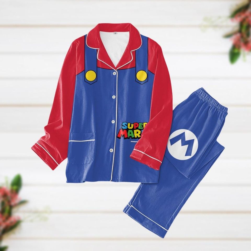 Super Mario Cosplay Pajamas, Mario Family Pajamas, Super Daddio Pajama Set