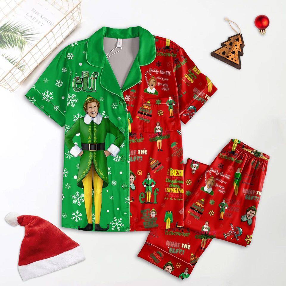 Buddy Elf Omg Santa Pajama Set, Buddy Elf Pajama Set