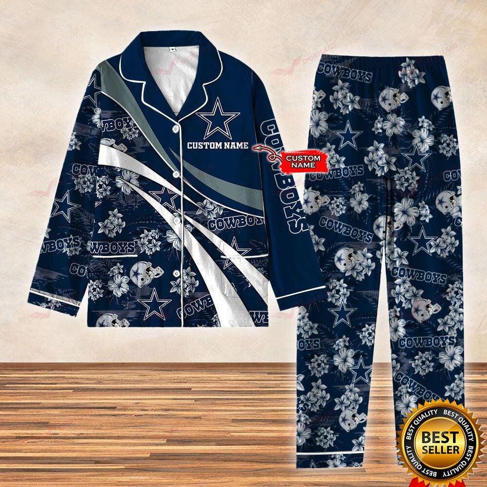 Cowboys Football Satin Pajama Set, Cowboys Football Pajama Set