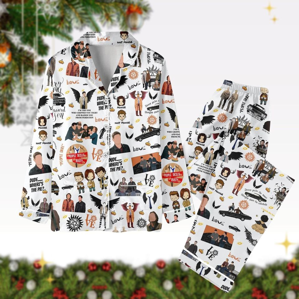 Supernatural Pajama Set, Winchester Brothers Shirt Pants Set