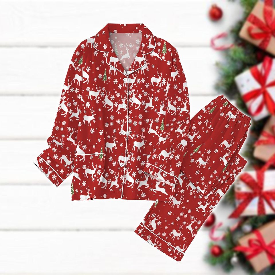 Reindeer Pajama Set, Santa Clause Holiday Pajamas