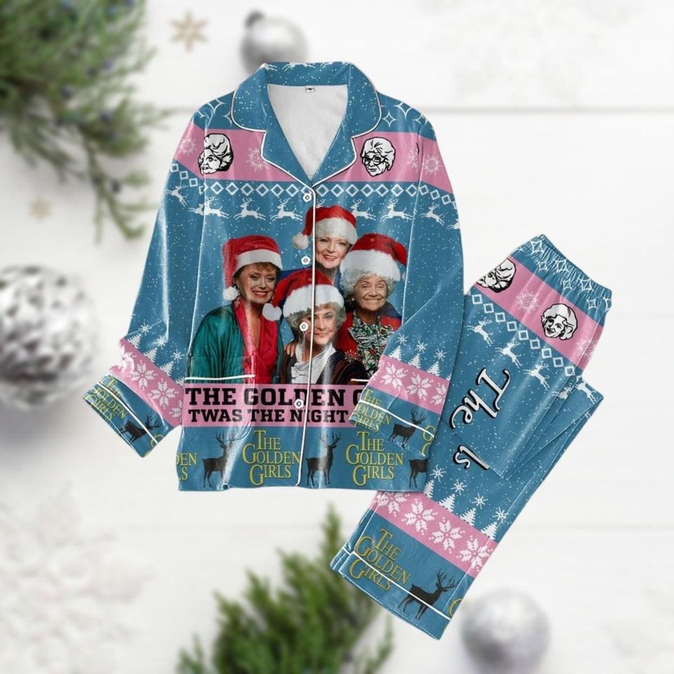 The Golden Girl Pajama Set, Golden Sister Girl Santa Hat Pj Set