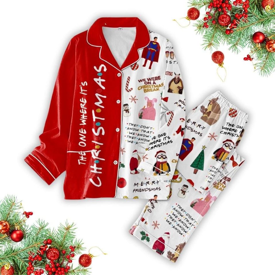 Friends Pajama Set, Merry Friendsmas Shirt