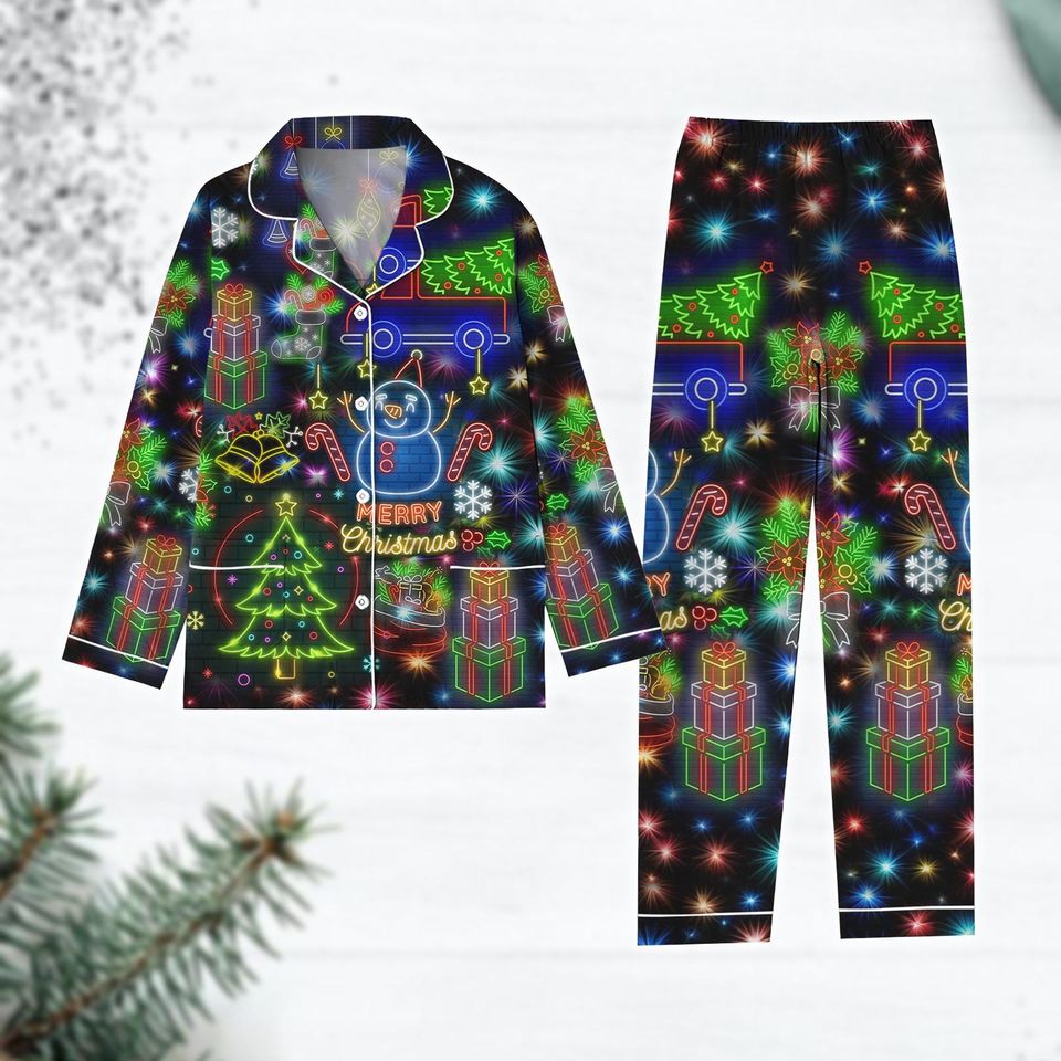 Bright Neon Lighting Pajamas, Neon Lighting Pajama Set