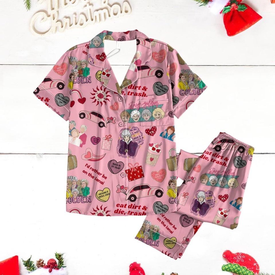 Stay Golden Xmas Pajama Set, Stay Golden Holiday Pajama Set