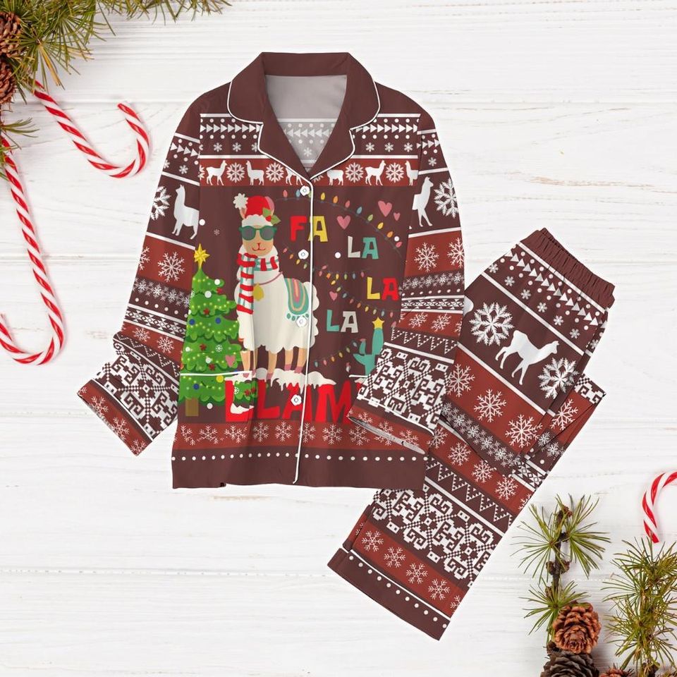 Llama Pajama Set, Fa La La La Llama Holiday Pajamas