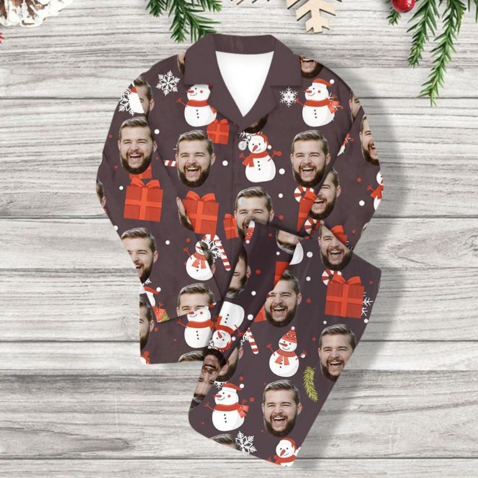 Custom Face Pajama Set, Family Pajama, Custom Photo Pajamas