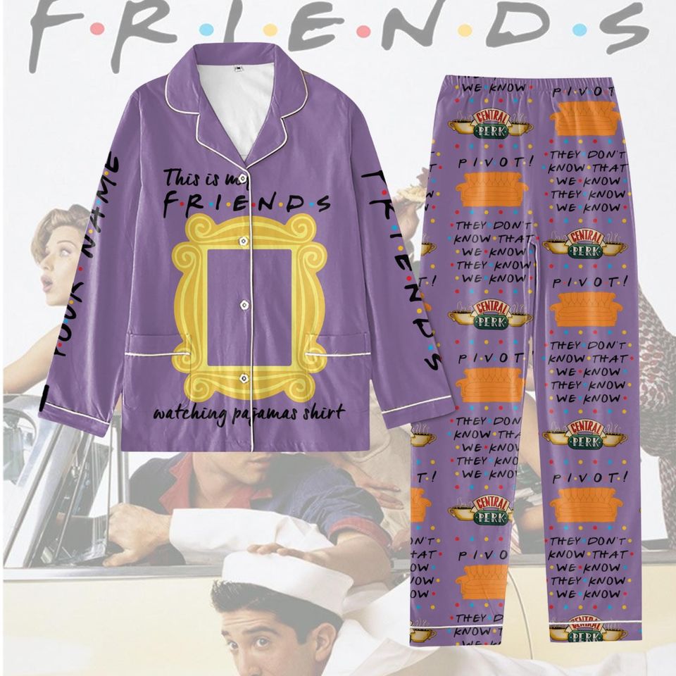 Custom Friends Pajama Set, Friends Movie Xmas Holiday Pajamas