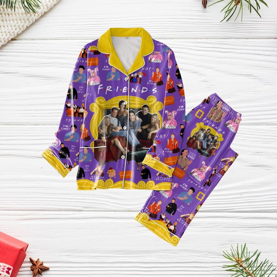 Friends Show Pajama Set, Friends Series Pajamas, Friends Characters Pajamas