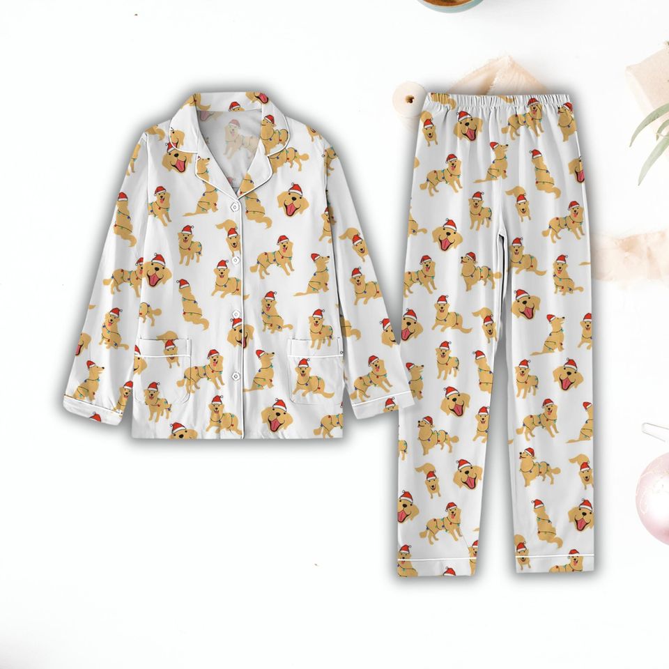 Golden Dog Pajama Set, Golden Dog Holiday Pajamas