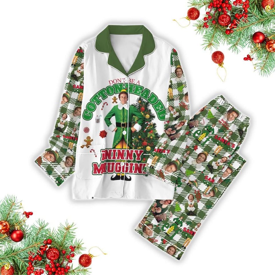 Buddy The Elf Pajama Set, Santa I Know Him Shirt, Elf Santa Holiday Pajama Set