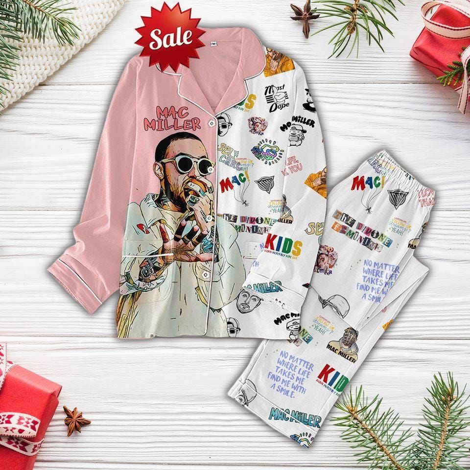 Macmiller Pajama Set, Rap Tee Pajamas, Pajama Set