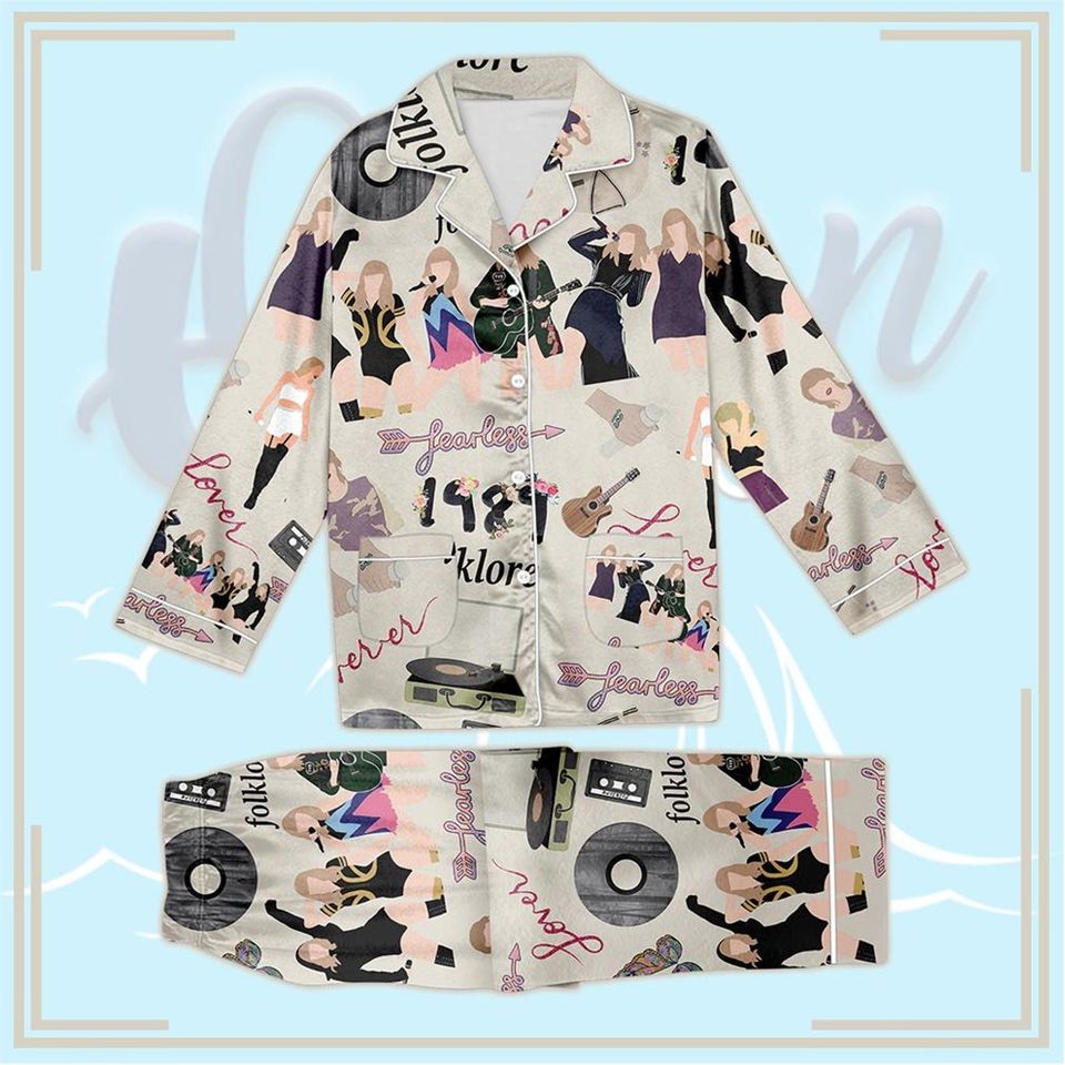 Taylor Version Satin Pajama Set, World Tour Band Satin Pajama Set