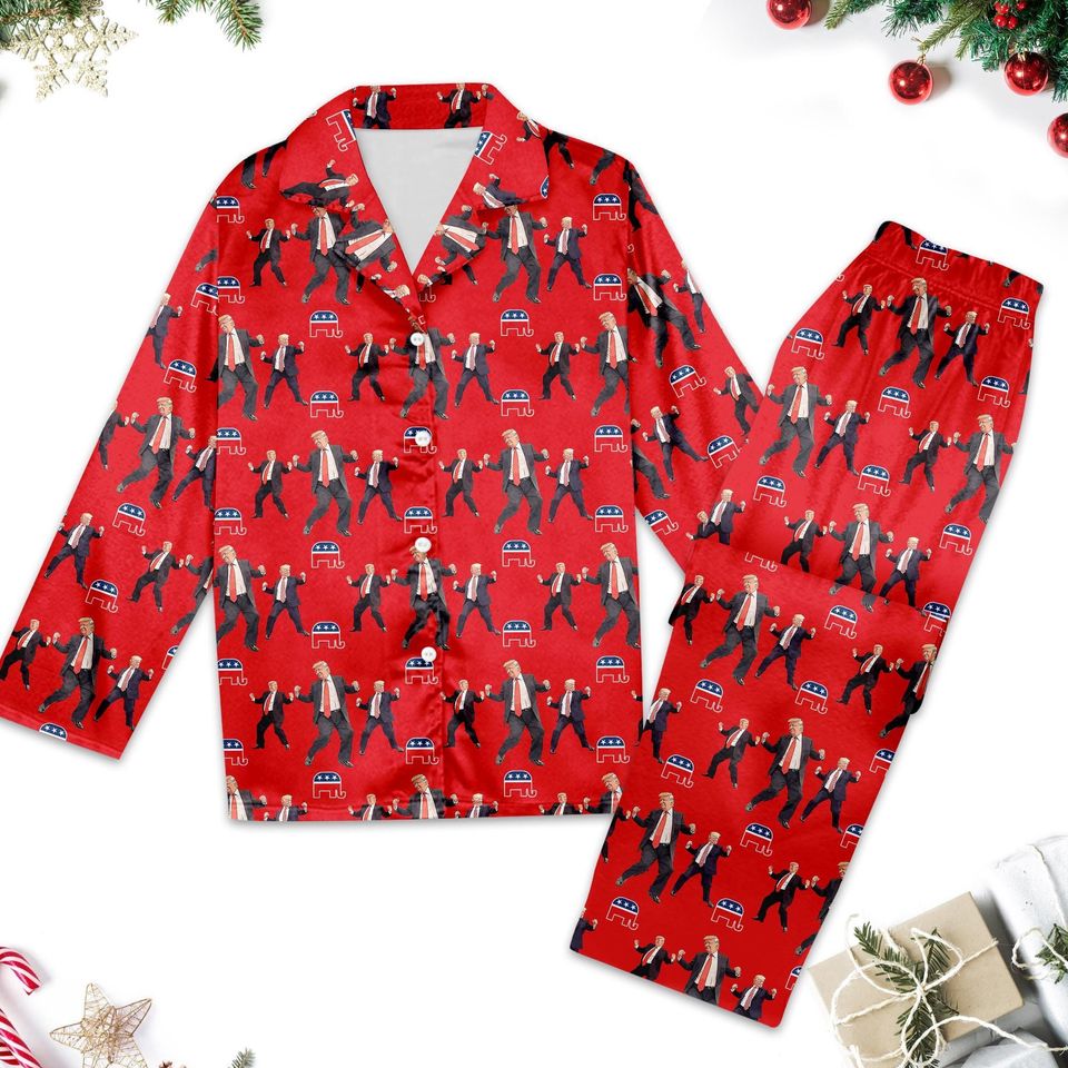 Trump Dancing Unisex Pajama Set, Trump Family Sleepwear
