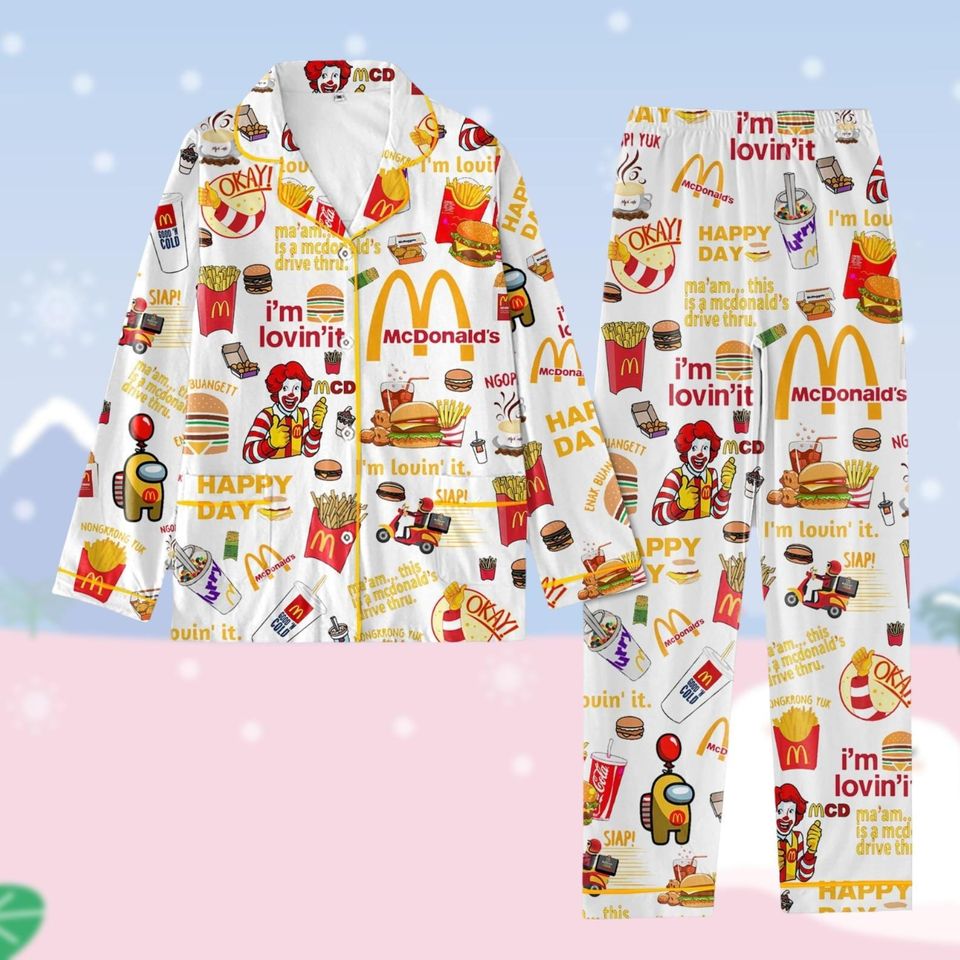 Mcdonald Pajama , Fast Food Pajama Set, Worker Matching Pajama Set