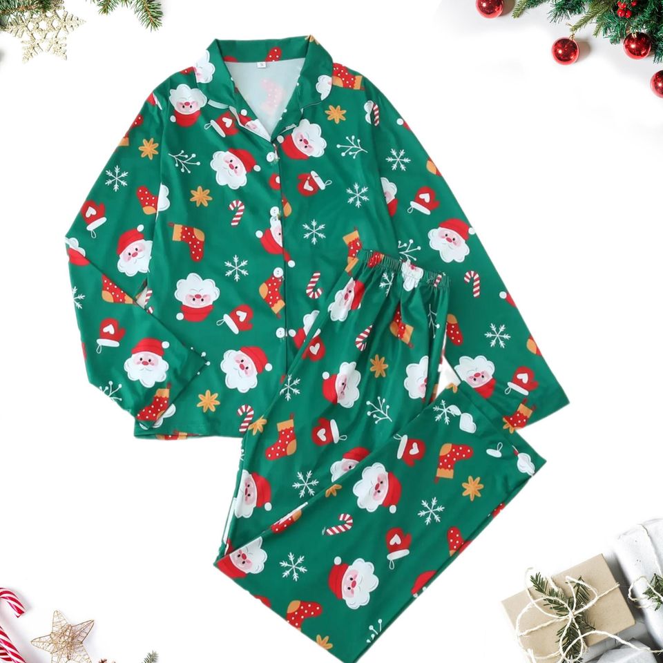 Santa Claus Pajamas, Tree Cakes Pajama Set