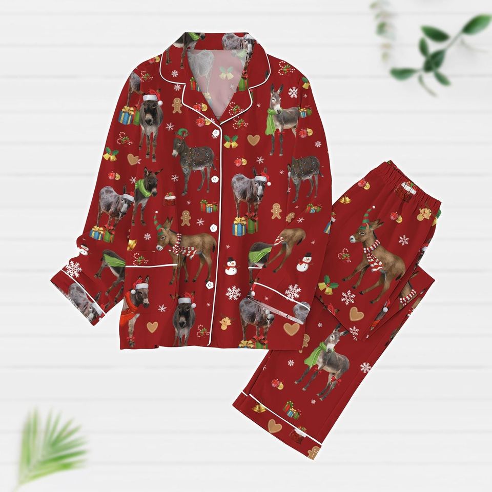 Donkey Matching Pajama Set, Donkey Lover Pajama 