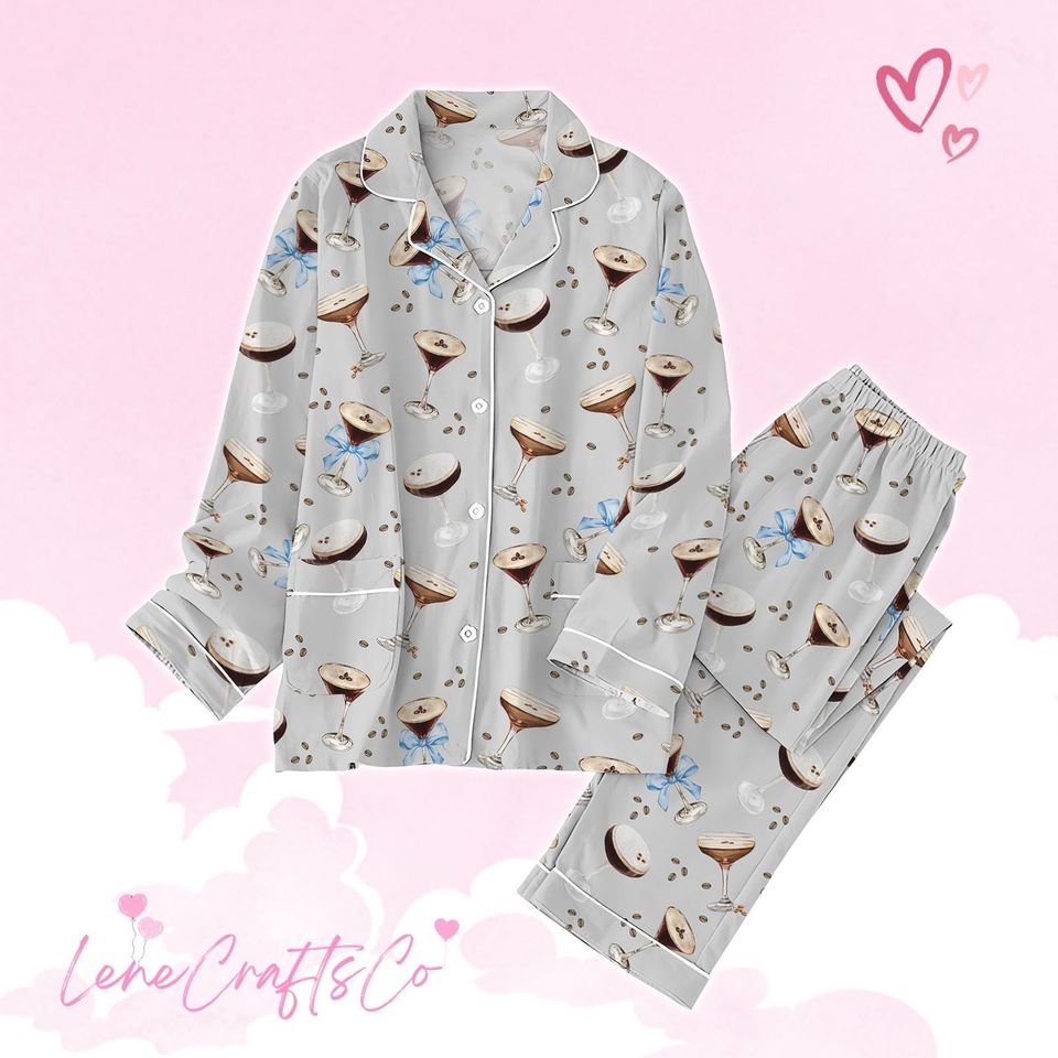 Espresso Martini Pajamas, Alcohol Pajama Set, Martini Pajamas