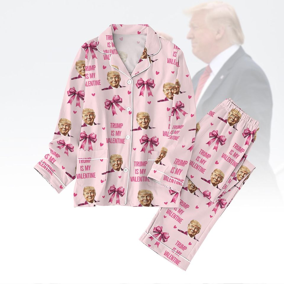 Bow Coquette Trump Is My Valentine Womens Pajama Set