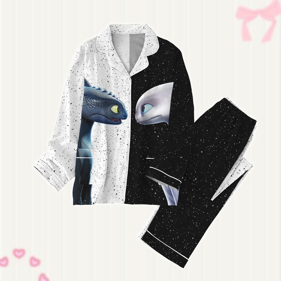 Toothless And Light Fury Pajama Set, How To Train Your Dragon Shirt