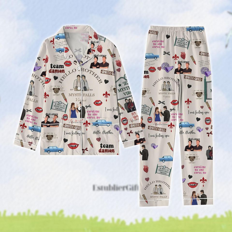 The Vampire Diaries Pajama Set, Damon Salvatore Pajama Set