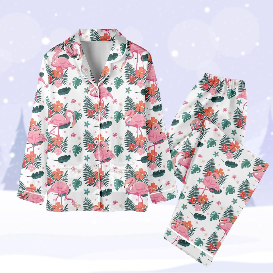 Flamingo Pajamas Set , Flamingo Bird Pajamas Set Party