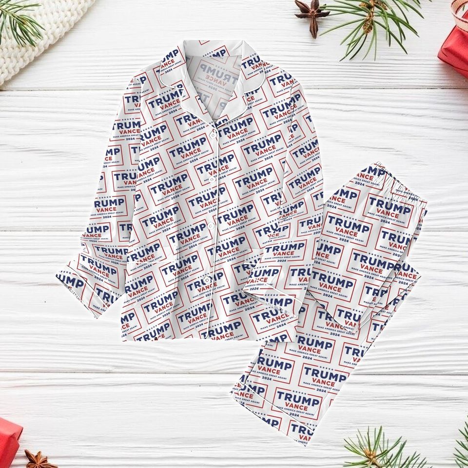 Trump Vance 2025 Xmas Pajama Set, Trump Take America Back Pajama Set