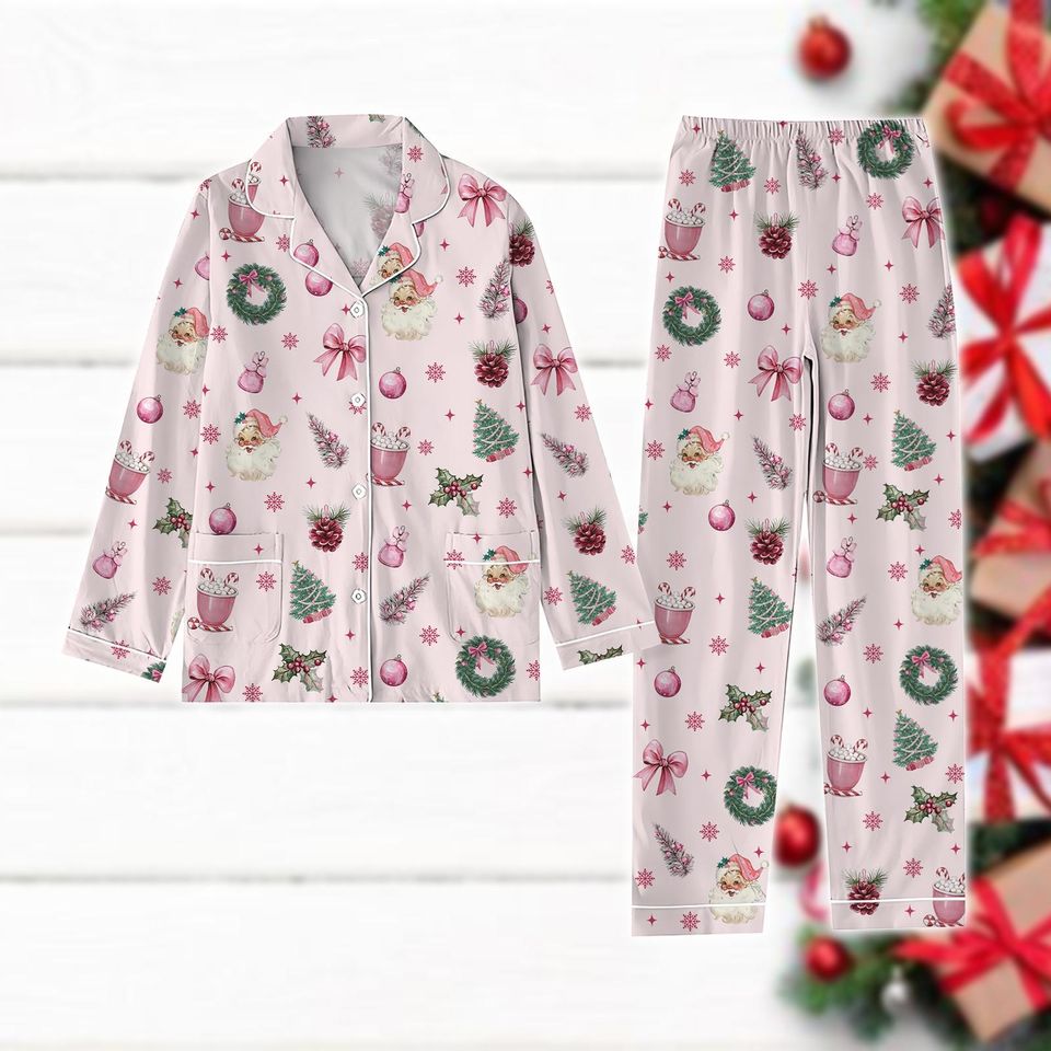 Santa Pajama Set, Merry Holiday Pajamas