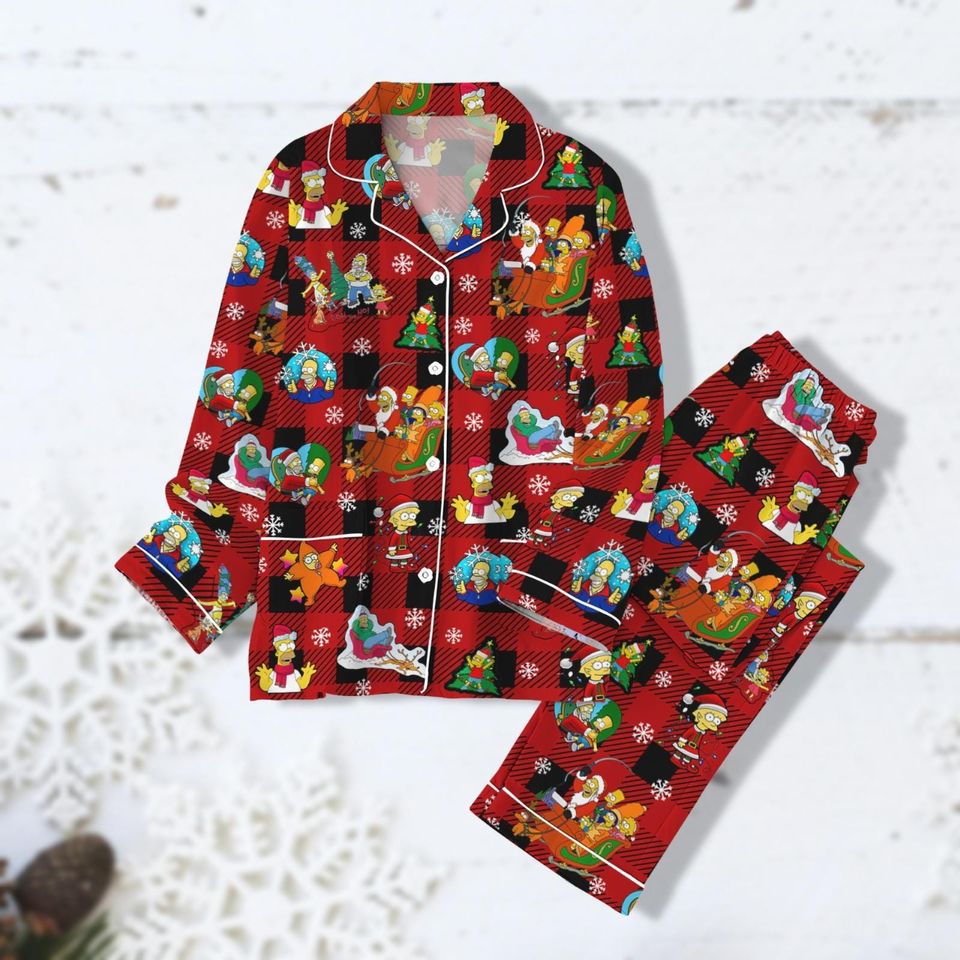 The Simpsons Pajama Set, Homer Simpson Pajama, Long Sleeve Pajamas, Pajama Party, Pj Pants, Bridesmaid Pajamas