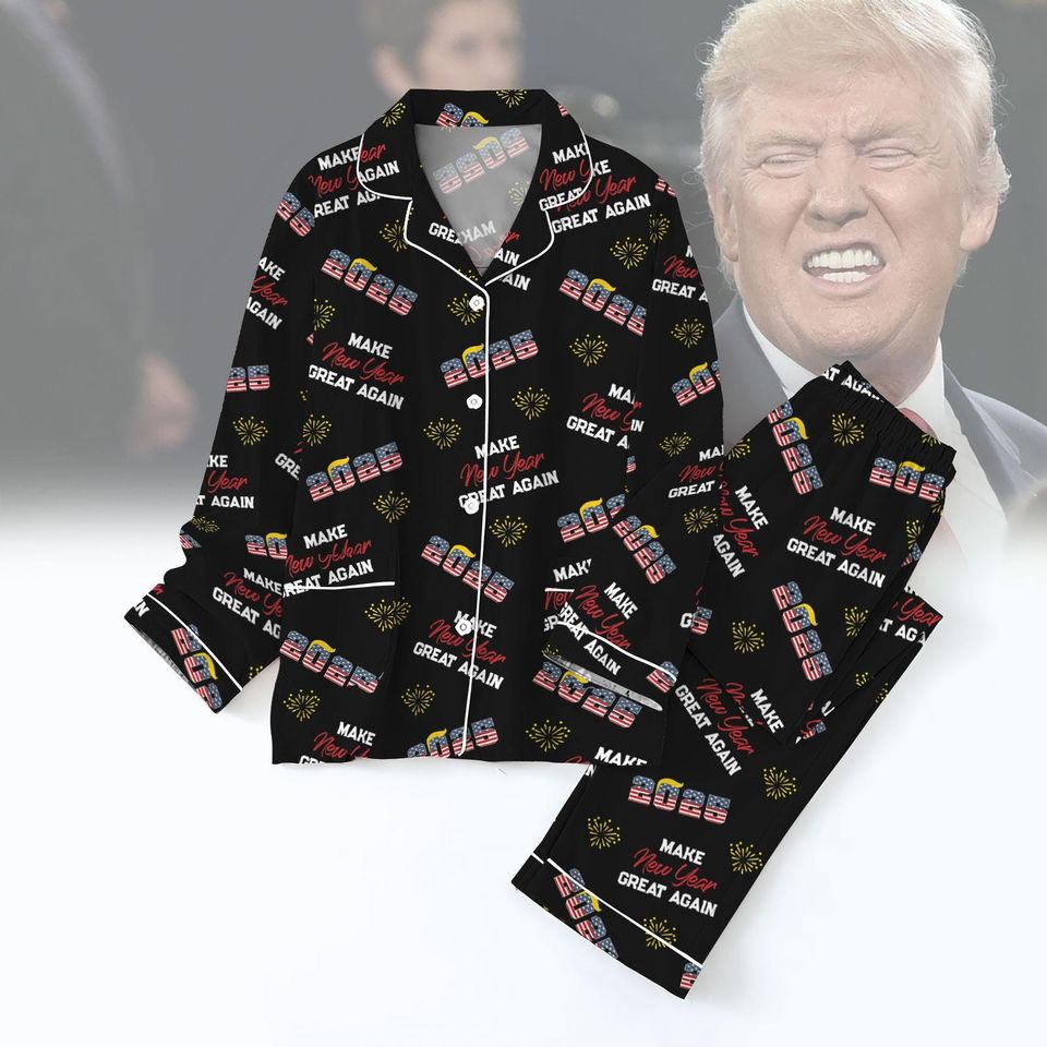Trump Inauguration 2025 Pajama Set, Make New Year Great Again Holiday Pajamas