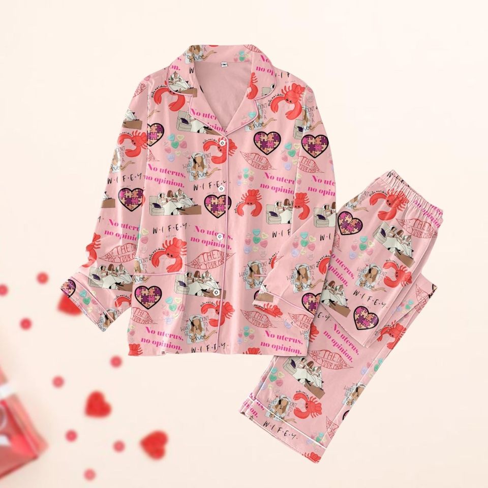 Friends Valentine Day Pajama Set, Funny Tv Show Holiday Pajamas, Matching Pajama Set
