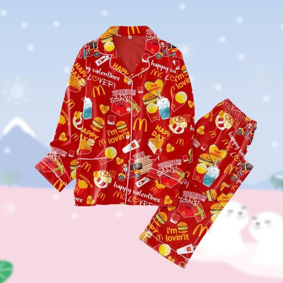 Mcdonald Thick Pajamas, Fast Food Pajama Set Women, Worker Pajamas